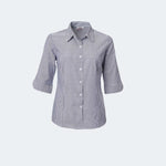 Oxford Stripe Blouse Ladies 3/4 Sleeve - K372 Reece