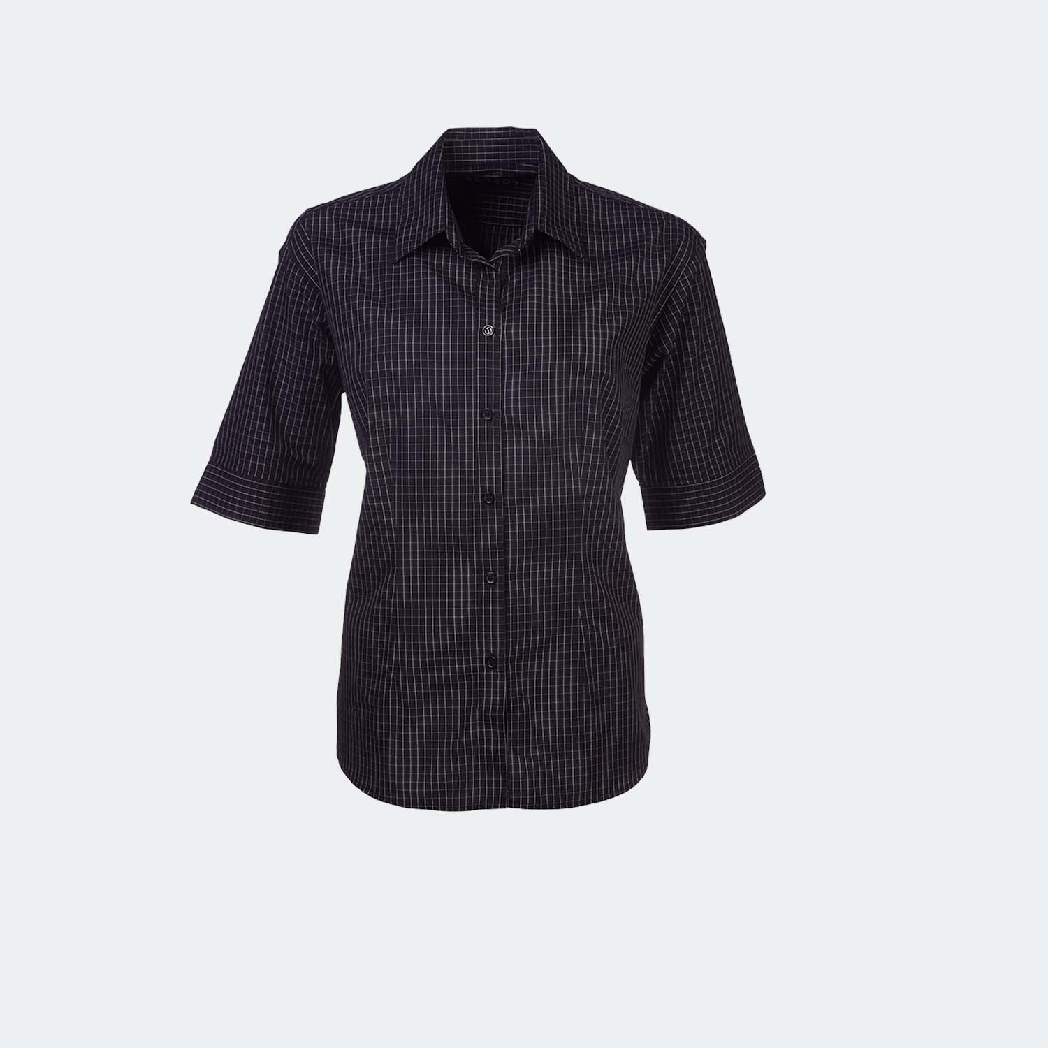 Check Blouse Ladies Short Sleeve - S09 Megan