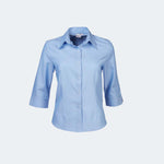 371 Cathy Ladies Oxford Weave Short Sleeve Blouse