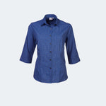 P05 Cathy Ladies 3/4 Sleeve Check Blouse