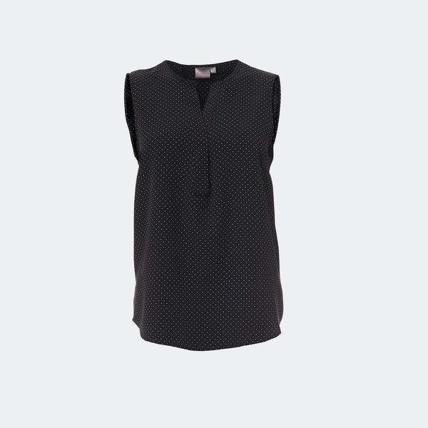 K222 Kaylee Ladies Sleeveless Polka Dot Print Blouse