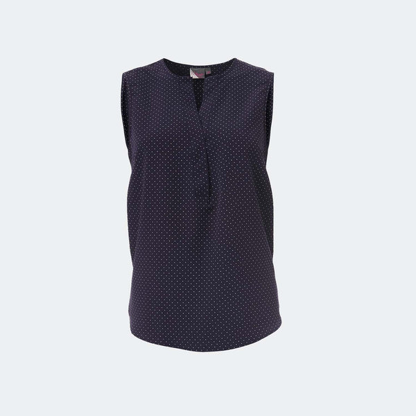 K222 Kaylee Ladies Sleeveless Polka Dot Print Blouse