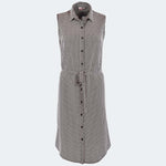 Ava Geometric Flower Print Dress Ladies Sleeveless - K220 Grey