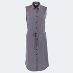 Ava Geometric Flower Print Dress Ladies Sleeveless - K220 Royal