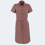 Mia Geometric Flower Print Dress Ladies Short Sleeve - K220 Coral Print